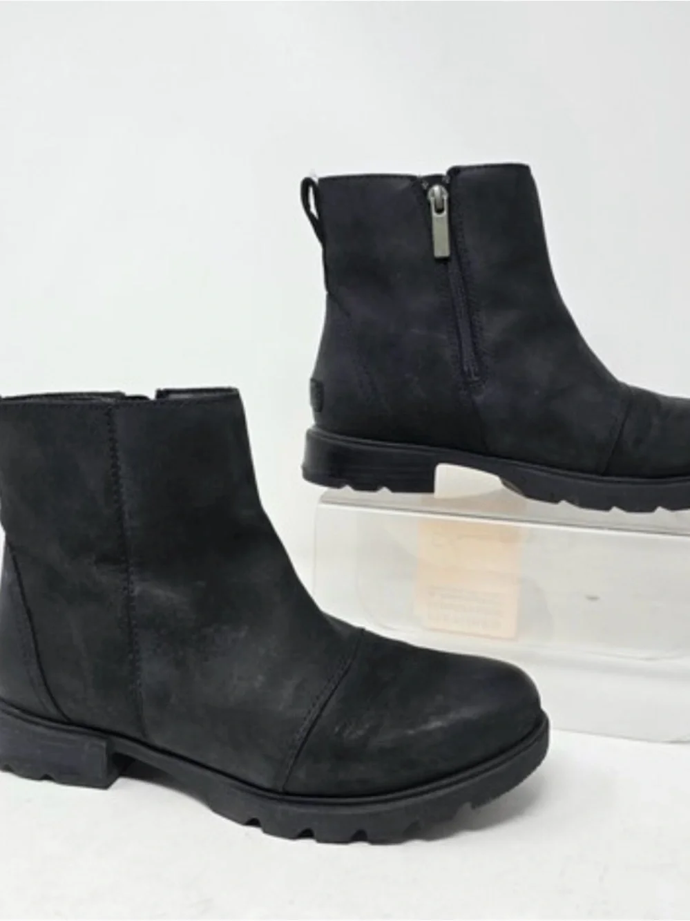 Sorel Women's Emelie III Zip Waterproof boots in black leather